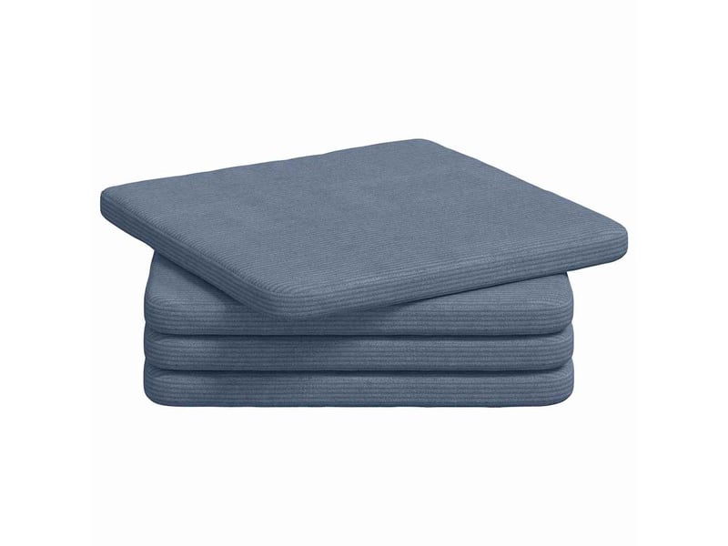  Lot de 4 coussins de siège, coussins décoratifs tissu en velours côtelé bleu cf59977  - Conforama A
