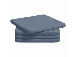 Lot de 4 coussins de siège, coussins décoratifs tissu en velours côtelé bleu cf59977