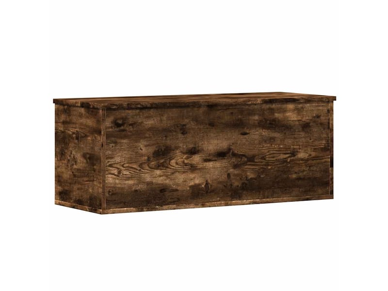  Boîte de rangement, coffre de rangement chêne fumé 90x35x35 cm bois d'ingénierie  - Conforama A