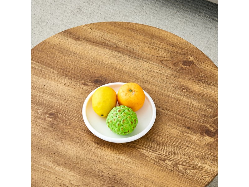  Table basse ronde,50x48 cm, charge 120 kg, mdf, coloris bois naturel  - Conforama E