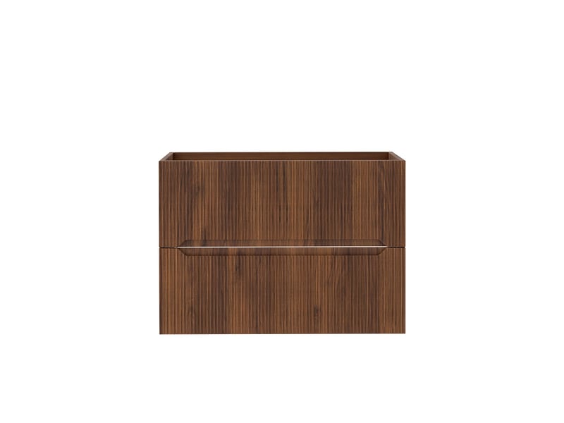  Meuble sous vasque suspendu novo effet noyer warmia 80 cm  - Conforama D