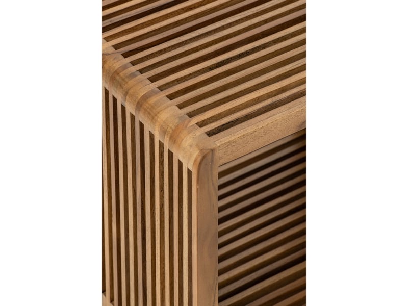  Banc à lattes en bois lars 80cm naturel  - Conforama D