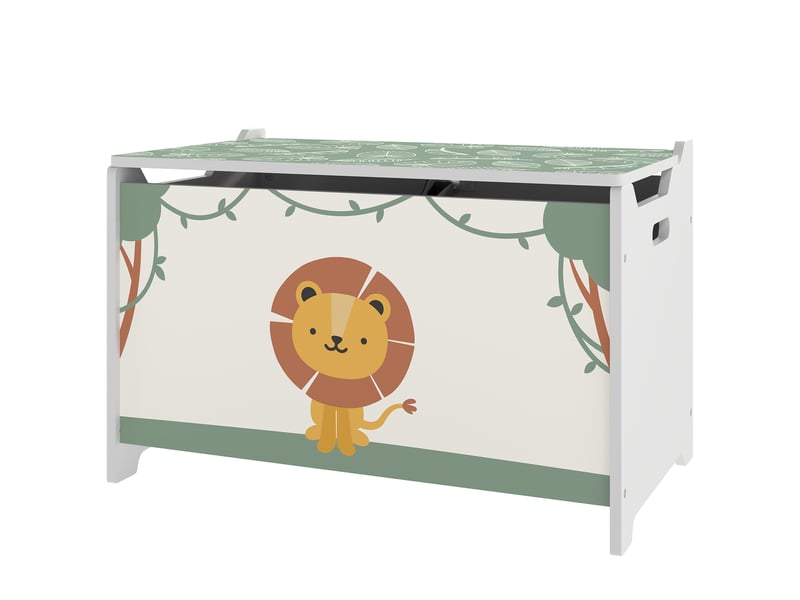  Coffre de rangement pour jouets et vêtements d'enfants avec couvercle, 60 x 37 x 39 cm, vert  - Conforama B