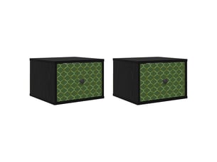 Table de chevet - cabinet de chevet - table de nuit mural geleen 2 pc chêne noir 36 x 33 x 25 cm
