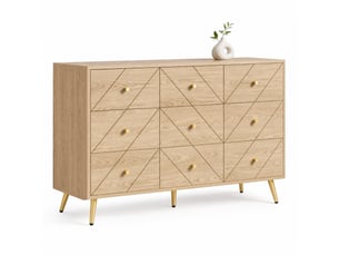 Buffet 0 porte(s) 9 tiroir(s) OKMYHOME - 120 cm coloris naturel