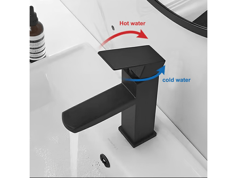 Robinet de salle de bain noir, robinet d'eau chaude et froide, robinet de salle de bain, robinet de salle de bain, robinet d'évier - Conforama E