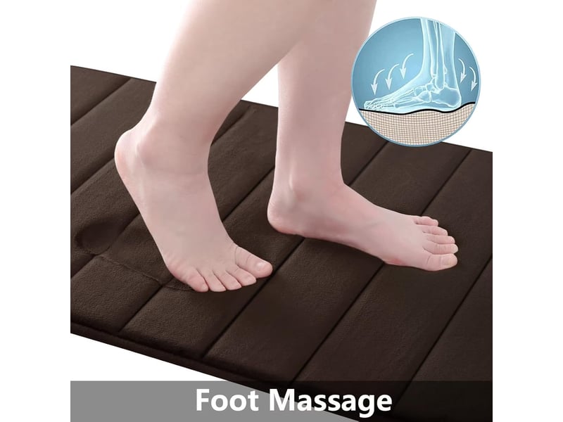  Tapis de bain en mousse à mémoire de forme antidérapant - 24 x 36 pouces - brun café  - Conforama E
