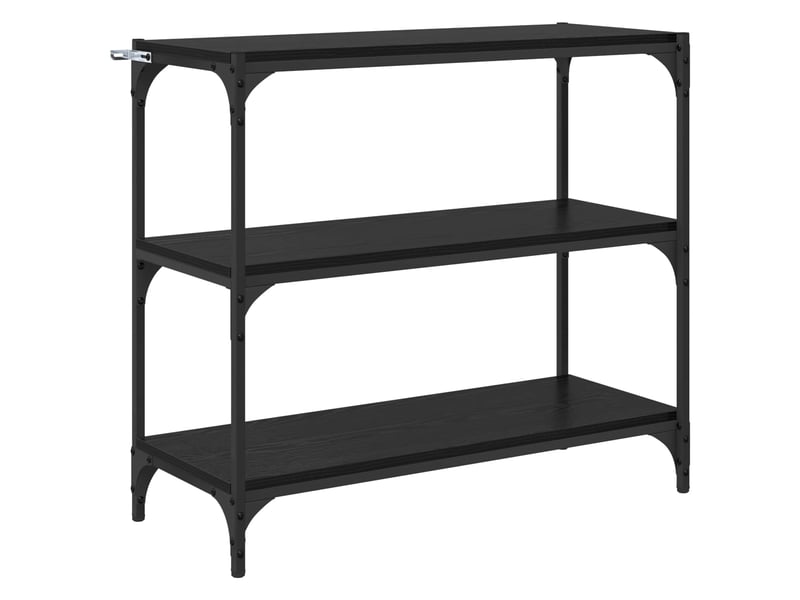  Bibliothèque, meuble de rangement salon chêne noir 80 x 33 x 70,5 cm  - Conforama A