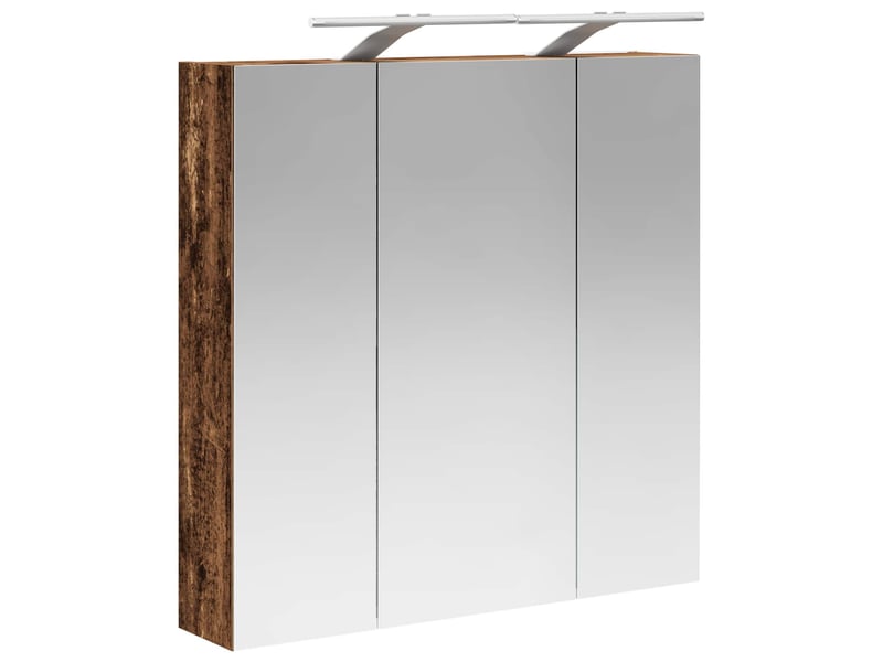  Armoire miroir salle de bain, meuble de rangement bois ancien 70x14.5x70 cm shl5399  - Conforama E