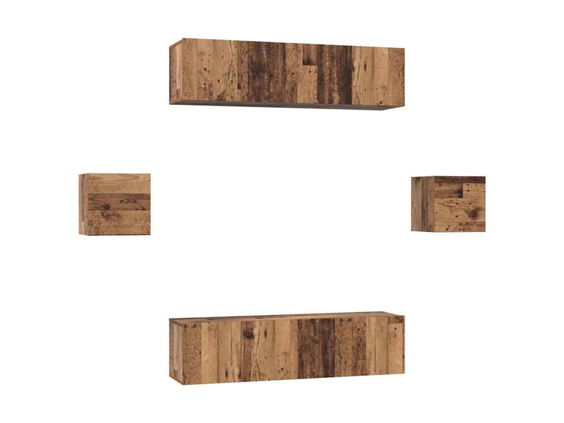  Ensemble meuble tv - banc tv - meuble de rangement 6 pcs bois ancien bois d'ingénierie  - Conforama A