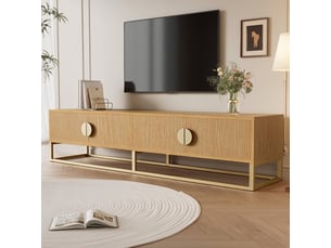 Meuble tv coloris beige 180 cm <strong>PEXCHO</strong>  <strong></strong>