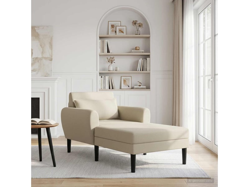 Vidaxl chaise longue sable velours granuleux - Conforama B