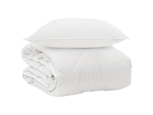 Duvet toutes saisons avec oreiller 2 pièces - couette blanc microfibre