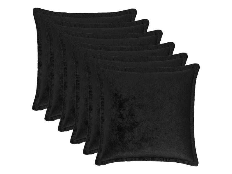 Lot de 6 housses de coussin houten noir 50 x 50 cm flanelle cf49999 - Conforama B