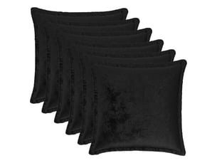 Lot de 6 housses de coussin houten noir 50 x 50 cm flanelle cf49999