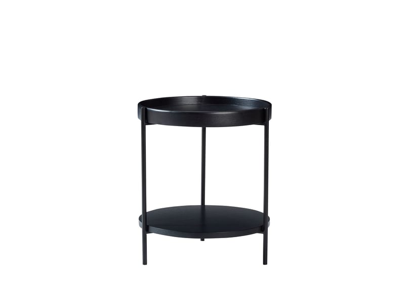  Table basse 44 x 44 x 48 cm design à 2 niveaux forme ronde bois massif structure métal 3 couleurs montage facile  - Conforama E