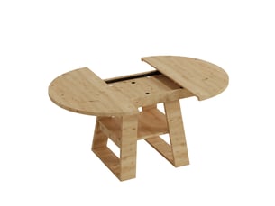 Table extensible pour 4 à 6 personnes avec rangement et tablette pour salle à manger, en mdf, finition chêne clair