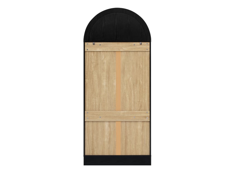  Buffet haut 76,2 x 40,1 x 180 cm, portes vitrées, 2 tiroirs et étagères réglables, noir Jamama eleni - Conforama W