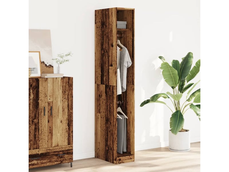  Garde-robe, armoire de rangement vieux bois 30x50x200 cm bois d'ingénierie shl93233  - Conforama C