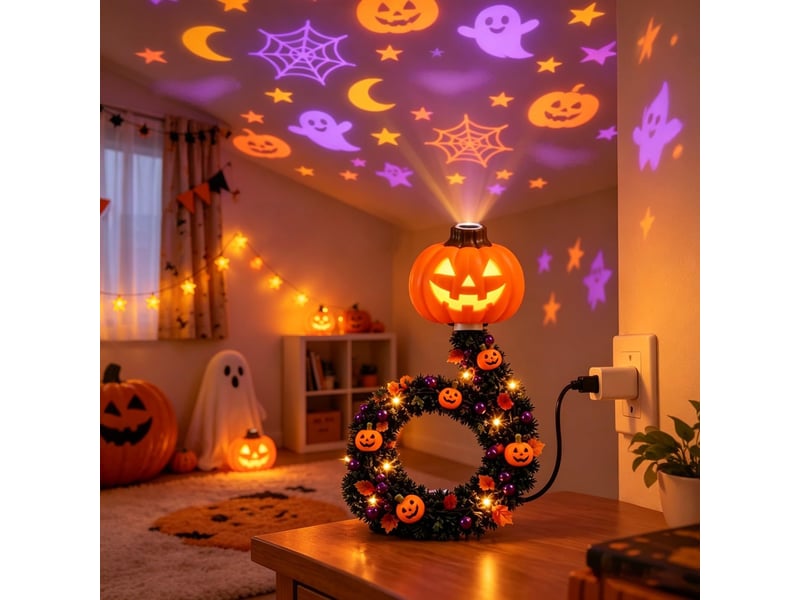  Projecteur lumineux halloween, 8 led à col de cygne – lampe décorative, 2 pièce  - Conforama D