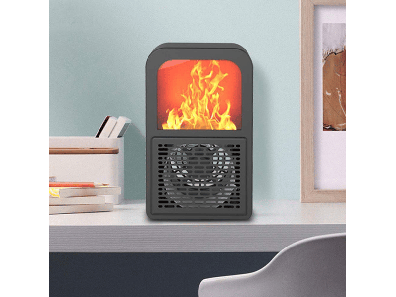  Chauffage 3d pour cheminée domestique de bureau mini chauffage électrique pour cuisinière d'hiver, noir  - Conforama D