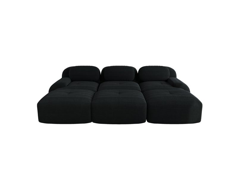  Canapé modulable, canapé 3 places, en velours tricoté, noir, sans montage, sans structure, home cinéma, pour salon  - Conforama D