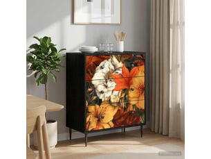 Commode 1 tiroir(s)    <strong></strong> <strong></strong> coloris noir largeur 66 cm