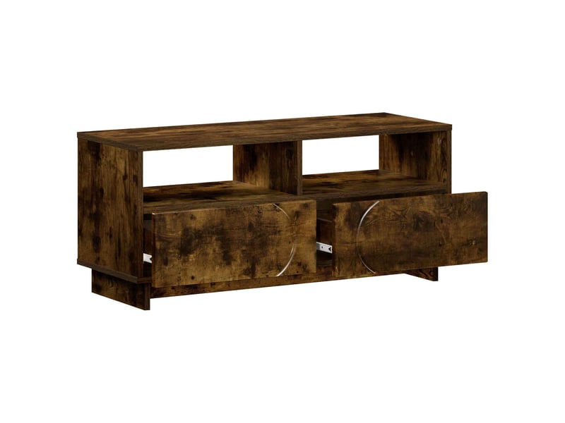  Meuble tv moderne, banc tv 90x34,5x40 cm chêne fumé bois d'ingénierie shl97563  - Conforama C
