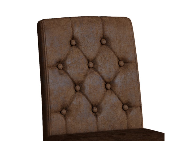  Lot de 4 chaises de salle à manger rétro brun à effet velours – tissu synthétique – pieds noirs en métal  - Conforama D