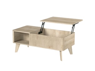Table basse arrondi(e) coloris bois clair <strong></strong> <strong></strong> - 48 cmx100 cm