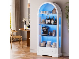 Vitrine coloris blanc 2 étagère(s) ELVMI - 80 cmx180 cm