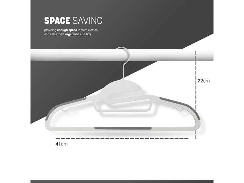  Lot de 10 cintres antidérapants design fins – rotation 360°, gain de place  - Conforama B
