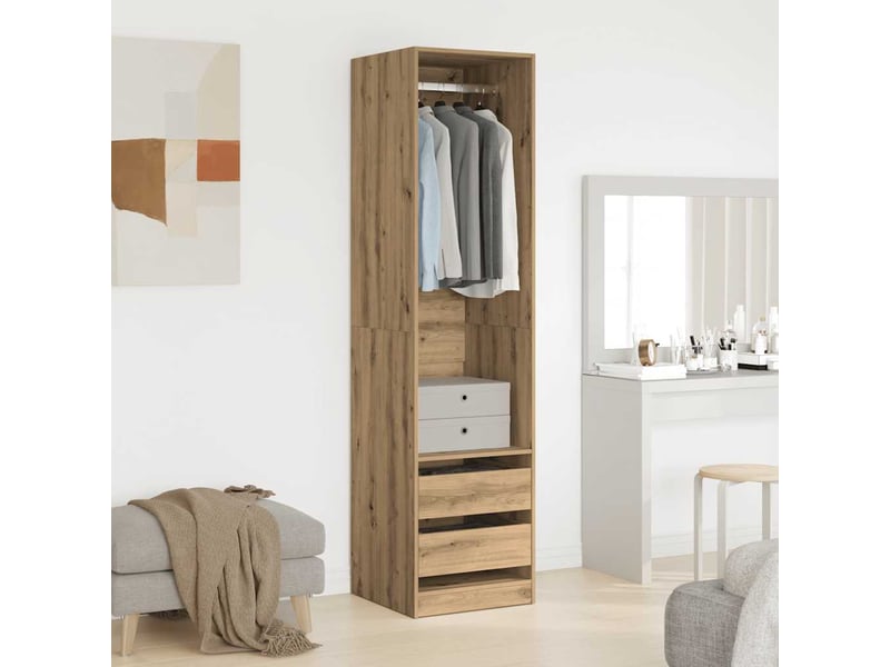  Garde-robe, armoire de rangement chêne artisanal 50x50x200 cm bois d'ingénierie shl81504  - Conforama C