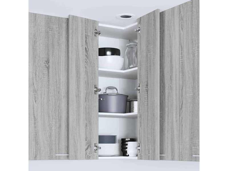 Meuble de rangement, armoire suspendue gris sonoma et blanc 57x57x100cm  - Conforama D