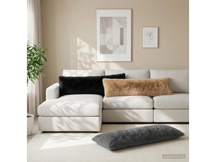 Coussin avec oreiller, coussin décoratifs heerlen taupe 40 x 145 cm fleece pv cf50973