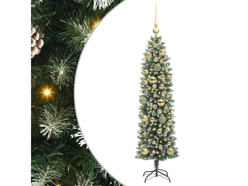 Sapin de noël - arbre de noël artificiel slim vert et blanc 120 cm - Conforama A