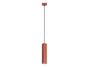 Suspension rayo 1 ocre rouge aluminium moderne 118x8x8cm