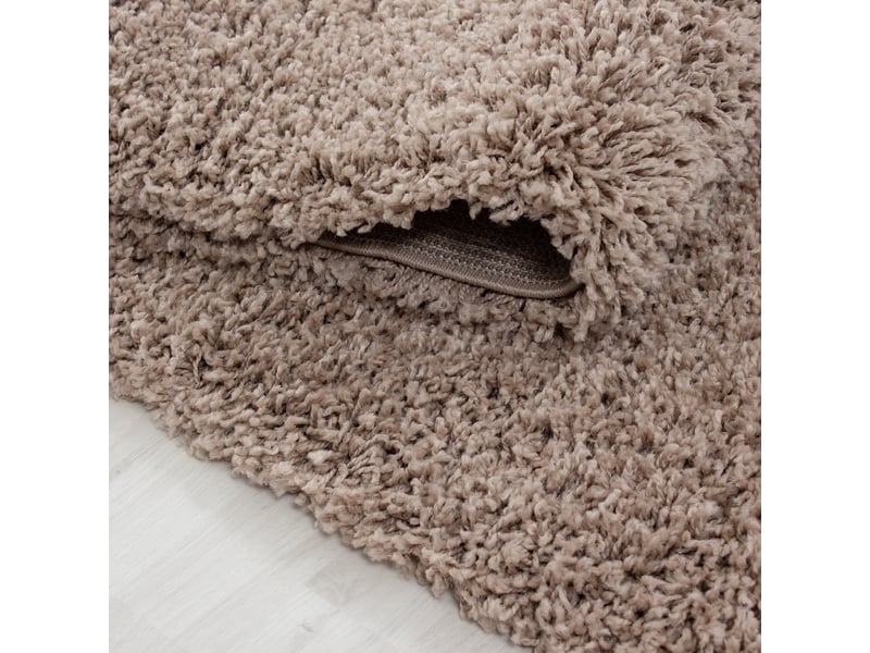 Shaggy - tapis uni rond - beige 200 x 200 cm LIFE2002001500BEIGE - Conforama D