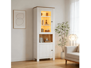 Vitrine coloris blanc 6 étagère(s) <strong>MAISENTIEL</strong> <strong></strong> - 70 cmx188 cm