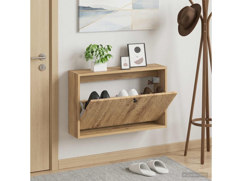  Meuble à chaussures mural, armoire à chaussures delft 71x17x43 cm  - Conforama B