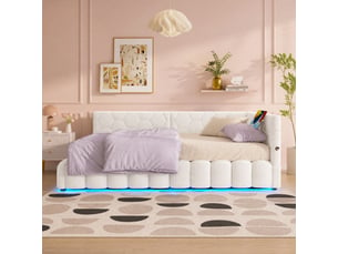 Lit coffre 90x200 cm <strong>MAISENTIEL</strong>  <strong></strong> coloris blanc