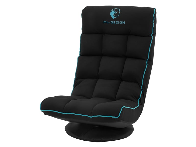 Ml-design fauteuil de sol gaming noir-turquoise pivotant 360° modèle de jeu pliable avec appui-tête dossier réglable et rembourré siège multi-positions relaxant confort pour lounge salon ou chambre ECD Germany GmbH - Conforama A