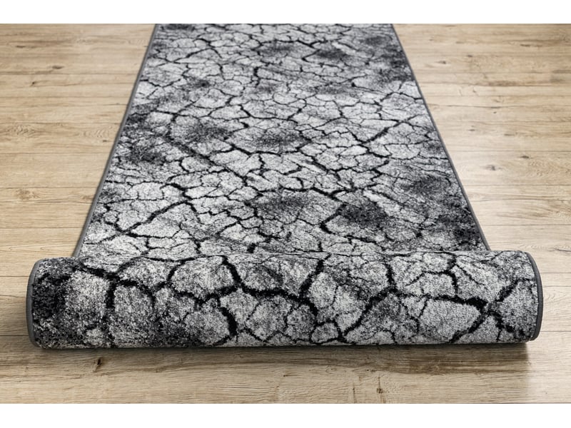 Tapis de couloir silver terra sol fissuré gris 70cm 70x600 cm - Conforama E