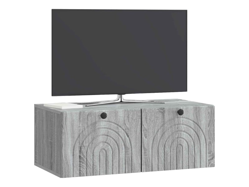  Meuble tv - banc tv - meuble de rangement mural sonoma gris 78,5 x 41 x 30 cm bois d'ingénierie  - Conforama C