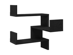 Étagère flottante, étagère suspendue montage mural chêne noir 40 x 40 x 49,5 cm cf42505