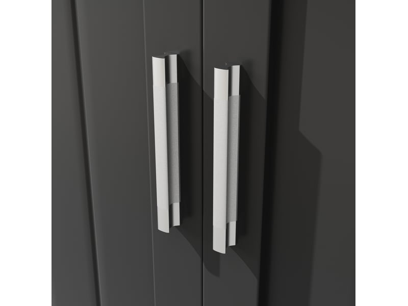  Meuble de rangement haut 104x40x180 cm, armoire de rangement, tiroir, portes, luminaire led, pour cuisine, salon, mdf+métal, noir  - Conforama E
