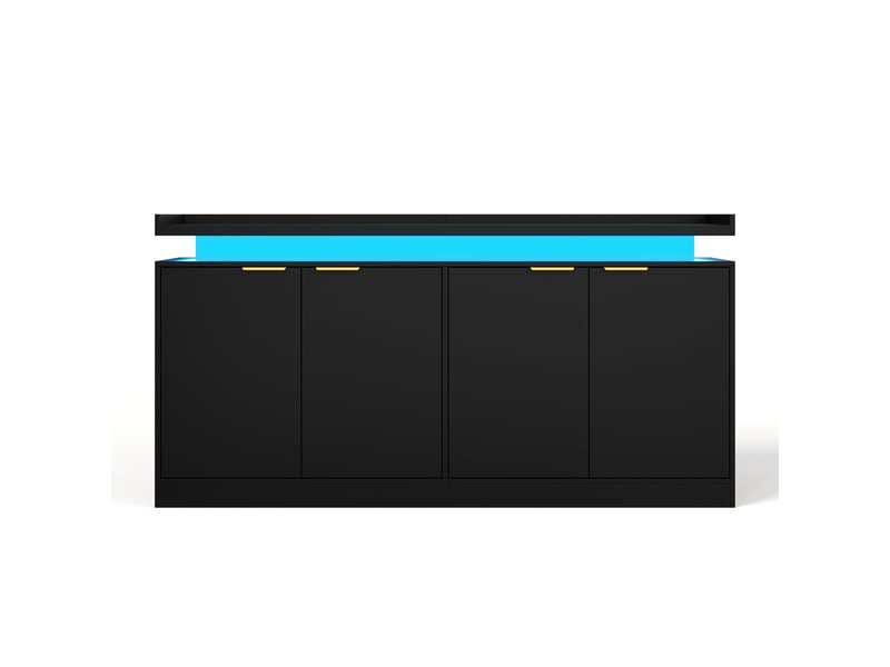  Buffet 4 portes avec éclairage led rgb mdf noir 160 x 39 x 83 cm N635P48852223S - Conforama A