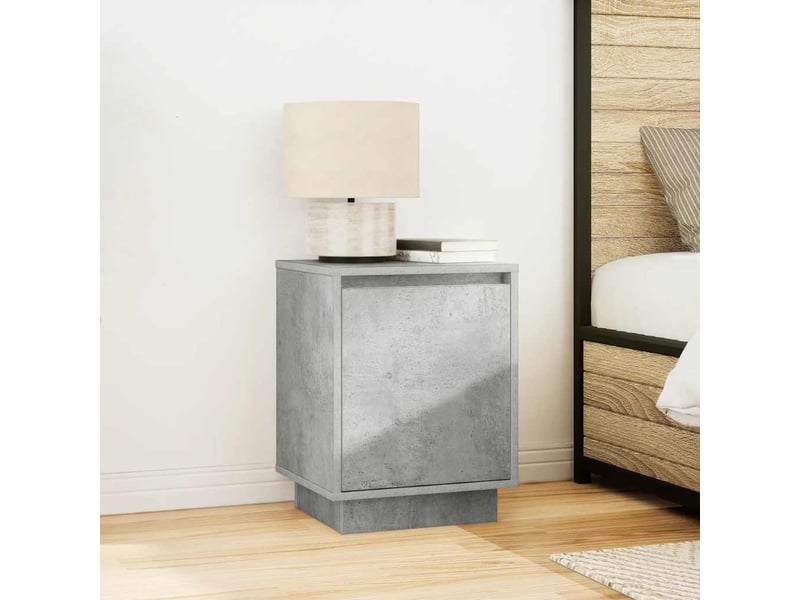  Table de chevet - cabinet de chevet - table de nuit avec lumières led gris béton 38x34x50 cm  - Conforama C