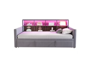 Lit gigogne 90x190 cm DESVIAE coloris gris