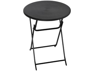 Table à manger ø 60 cm format rond pliante effet bois décoratif gris foncé